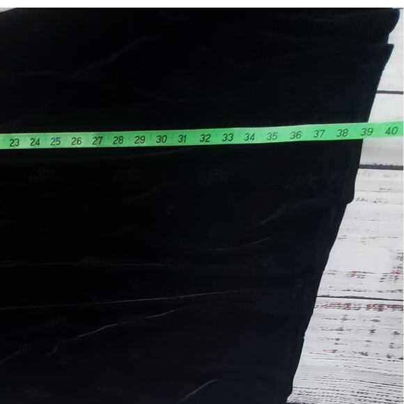 Vtg Molly Malloy 16 Black Crushed Velvet Party Dress Whimsigoth Floral Embossed - Picture 14 of 14